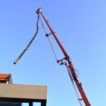 Construction work using crane